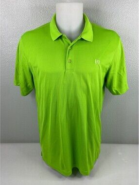 Loudmouth Men Large Lime Green Polo Shirt Casual Golf Comfort Logo